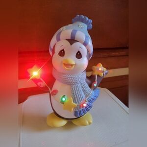 2011 Precious Moments penguin christmas decor lighted battery powered